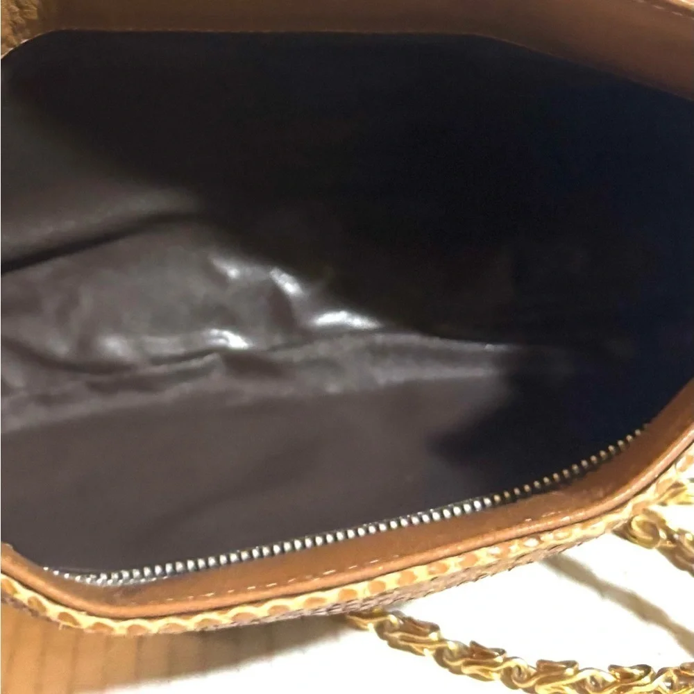 Vintage Brown Snakeskin leather Shoulder Bag